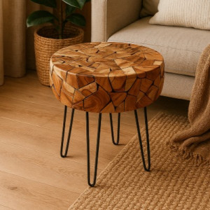 Meja Tamu Kayu Jati Mozaic Cocok Untuk Coffee Table dan Ruang Tunggu