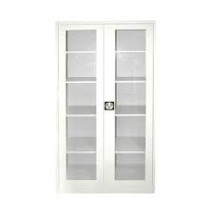 LEMARI BESI 2 PINTU SLIDING KACA