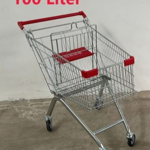 Troli Stainless Steel Supermarket / minimarket kapasitas 100 liter