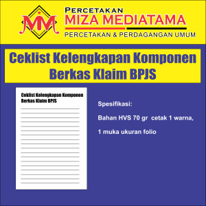 Ceklist Kelengkapan Komponen Berkas Klaim BPJS