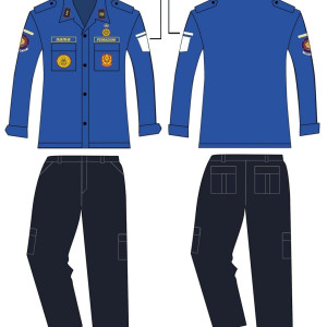 SERAGAM PDL DAMKAR LENGKAP DENGAN BADGE DAN TOPI