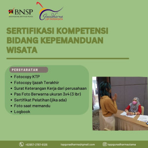 SERTIFIKASI KOMPETENSI BIDANG KEPEMANDUAN WISATA