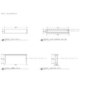 Meja Custom 35x200x80 cm