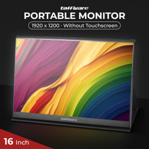 Taffware Portable Monitor IPS 16 Inch IPS FHD 60Hz Without Touchscreen - 1600XTS - Black