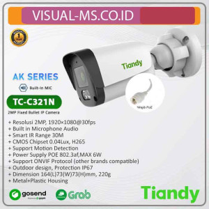 Kamera CCTV IPcam PoE Tiandy TC-C321N 2MP Outdoor - 2.8mm