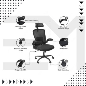 Kursi Kantor Sandaran Tinggi Mesh Fabric Informa