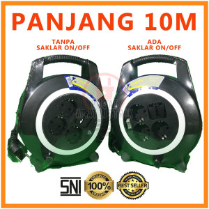 Rol Kabel 10 Meter Colokan Listrik Stop Kontak 10M Merk WELTO FULL