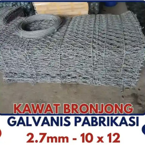 Kawat Bronjong Galvanis Pabrikasi Mesh 10x12 Diameter 2,7mm