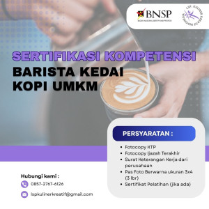 SERTIFIKASI KOMPETENSI BARISTA KEDAI KOPI UMKM