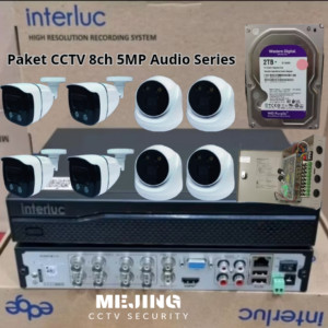 CCTV Interluc 8ch 5Mp full colour + Audio