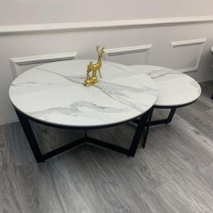 Meja Tamu Marmer Retro
