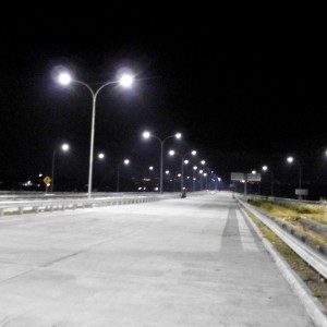 LPJU LED 125 W Tiang 9 M Lengan Tunggal 10 unit Terpasang
