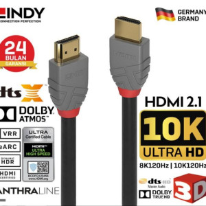 LINDY 2M Kabel HDMI 2.1 10K 8K 120Hz HDR Ultra High Speed Cable - Warna