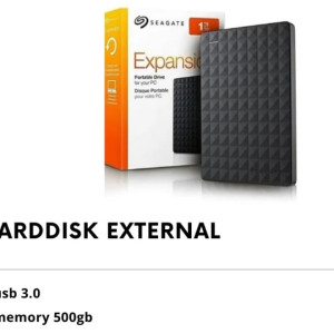Harddisk eksternal merk Seagate 500GB