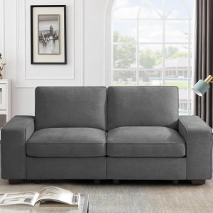 Sofa Set 2 Seater Grey + Meja