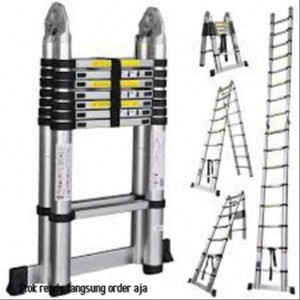Tangga Teleskopik Single 2,6 Meter Termurah, Alumunium Telescopic