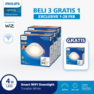 Philips Lampu Smart WiFi LED Downlight 4W D80 Tunable White 3 in 1