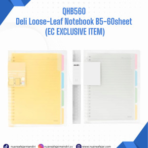 DELI LOOSE LEAF NOTEBOOK B5 60SHEETS (QHB560)