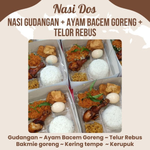 Nasi Dos - Nasi Gudangan + Ayam Bacem goreng + Telor Rebus