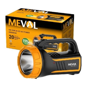 Meval LED Lampu Senter 5 Watt Hi Power Putih Center 4000 MAh MT3-05A