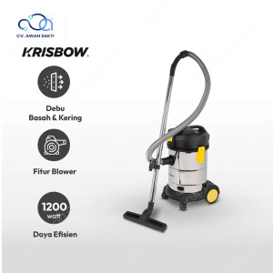 KRISBOW 30 LTR VACUUM CLEANER WET & DRY 1200 WATT