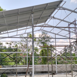Pemasangan Atap Galvalum rangka besi double cnp per m2