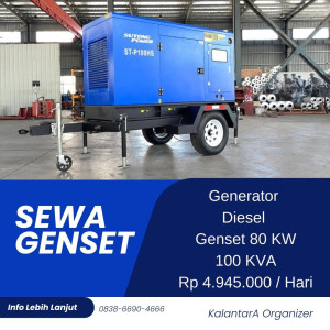 SEWA GENSET 100 KVA / 80 KW