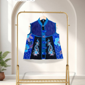 Vest Batik Motif Banyu Semarak Kombinasi Bordir