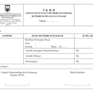 SKRD (Surat Ketetapan Retribusi Daerah)