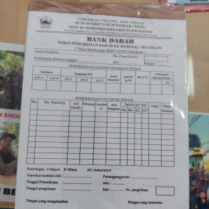BUKU SURAT PERMINTAAN DARAH U/TRANSFUSI 3 PLY ISI 50 SET UK A5