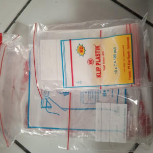 Plastik klip etiket obat 7 x10 KD/pak