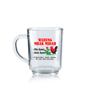 Gelas kopi jasa cetak sablon gelas