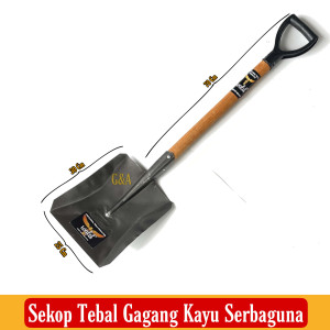 Sekop Tebal Gagang Kayu Serbaguna WALET
