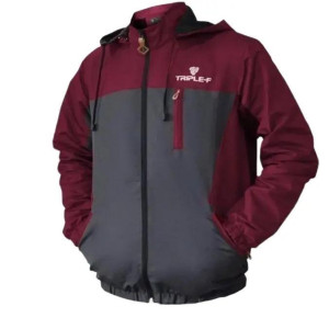 Triple F Jaket Outdoor Waterproof anti air Taslan Milky dengan Hoodie Bisa Dilepas Pria Wanita jaket parasut Unisex Motor
