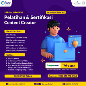 Pelatihan dan Sertifikasi BNSP - Content Creator