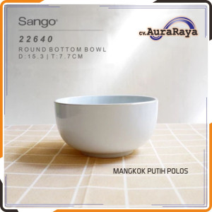 MANGKOK PUTIH POLOS LIS EMAS SANGO