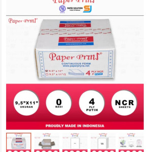 Paperpryns Kertas Continuous Form 4 PLY NCR Folio 9,5" x 13"