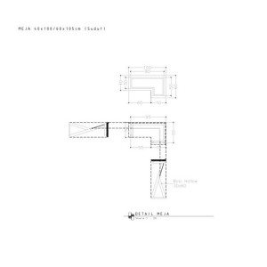 Meja Custom 40x100/60x105 cm (Sudut)