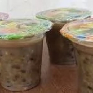 Bubur kacang hijau kemasan cup kecil