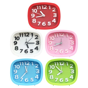 Jam Alarm Clock 6009 Beker Weker Oval Warna Pastel