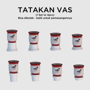 Tatakan Vas / Pot Bunga Set Keramik