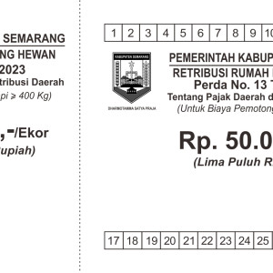 Karcis Ret RPH Sapi > 400 kg @Rp. 50.000