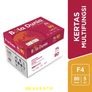 Kertas F4 80Gr Merk Bola Dunia