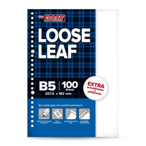 Loose Leaf B5 Polos isi 100 Sheet merk BOSS