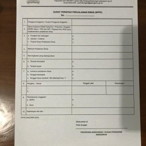Blangko SPPD Instansi