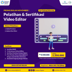 Pelatihan dan Sertifikasi BNSP - Video Editor