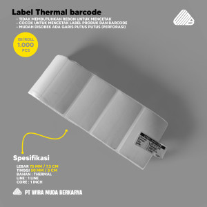 Stiker Label thermal barcode wiramuda uk 75 x 50 mm