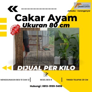 Cakar Ayam 80cm x 80cm x 20cm Besi 10mm dan 12mm