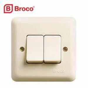 Saklar Seri 10A Saklar Seri Broco New Gee IB Cream (6622U) Double Switch Inbow Tanam 6622U-11