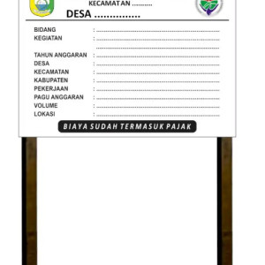 Plakat nama / plang nama kegiatan